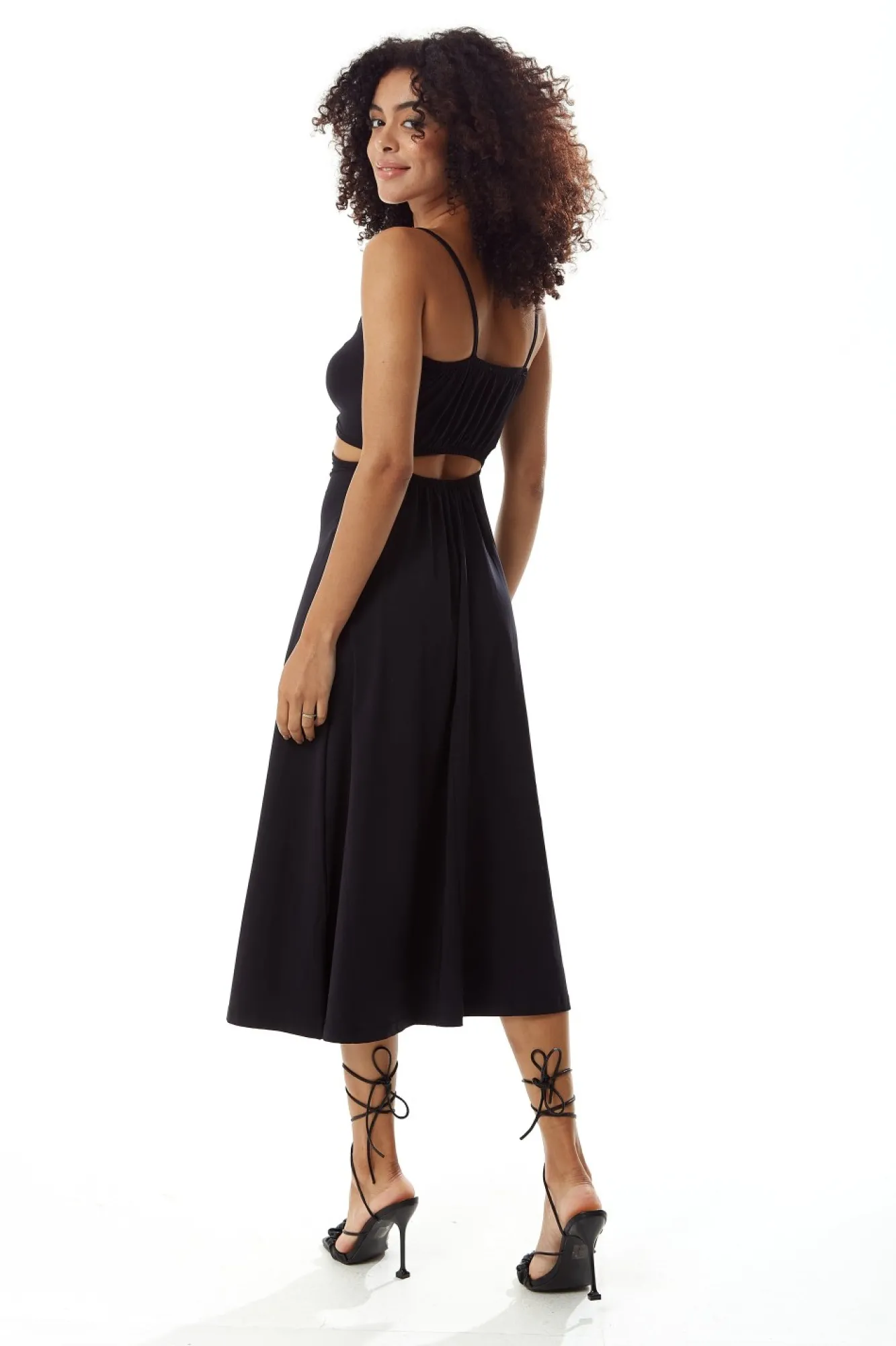 Midi Dresses^Liquorish Cami Dress With Cut Out Details Black