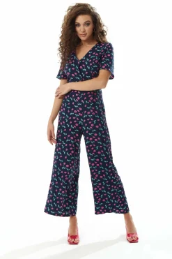 Jumpsuits^Liquorish Cherry Print Jumpsuit In Navy