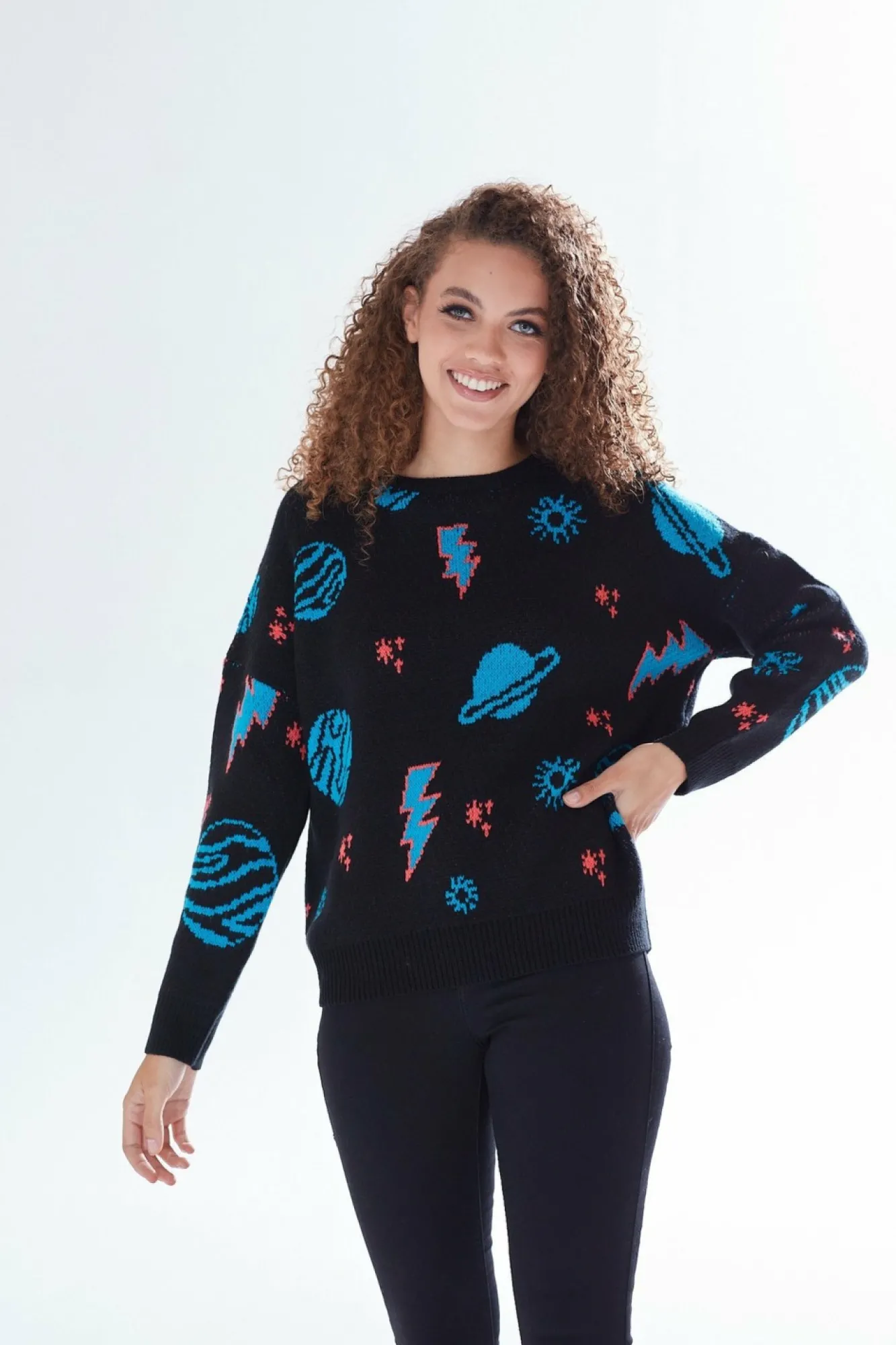 Jumpers^Liquorish Cosmic Pattern Jumper Multicolor