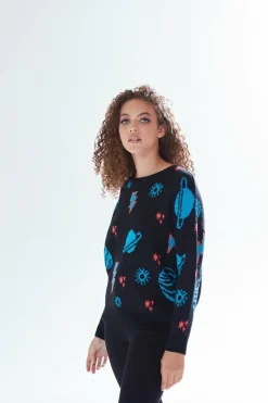 Jumpers^Liquorish Cosmic Pattern Jumper Multicolor