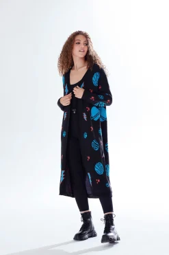 Cardigans^Liquorish Cosmic Pattern Open Front Cardigan In Black