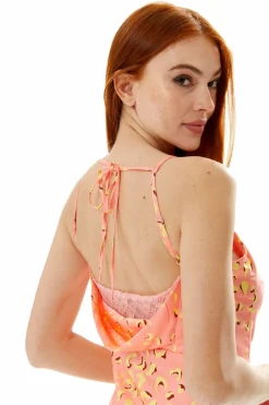 Midi Dresses^Liquorish Cowl Neck Abstract Animal Print Dress In Peach