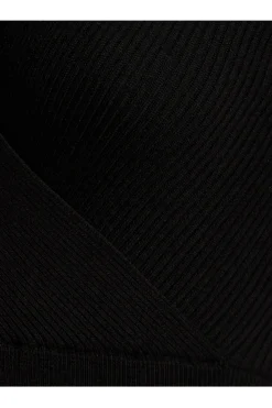 Midi Dresses^Liquorish Cut Out Front Ribbed Midi Knit Dress In Black