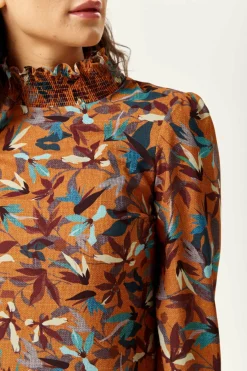Blouses^Liquorish Divine Floral Print Top Long Sleeves Tuscany