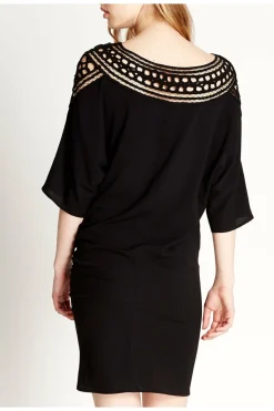 Mini Dresses^Liquorish Divine Grace Mini Dress With Crochet Insert Black