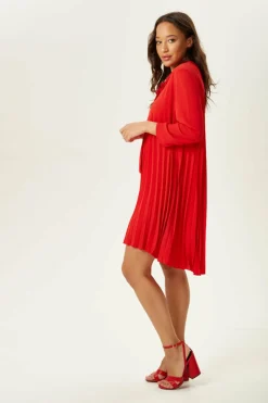 Mini Dresses^Liquorish Divine Grace Pleated Dress Red