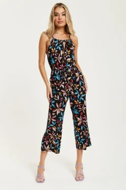 Jumpsuits^Liquorish Floral Print Jumpsuit With Straight Legs Multicolour