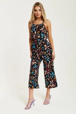 Jumpsuits^Liquorish Floral Print Jumpsuit With Straight Legs Multicolour