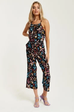 Jumpsuits^Liquorish Floral Print Jumpsuit With Straight Legs Multicolour