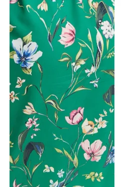 Midi Dresses^Liquorish Floral Print Midi Fake Wrap Dress Green