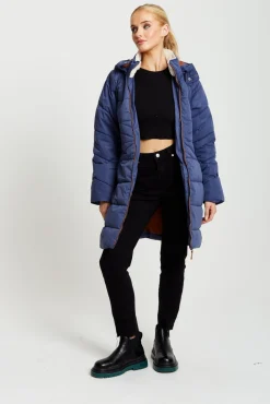 Outerwear^Liquorish Hooded Puffer Coat In Navy
