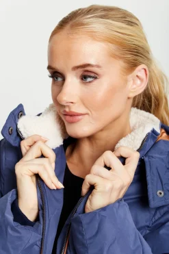 Outerwear^Liquorish Hooded Puffer Coat In Navy