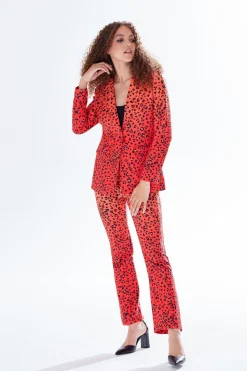 Outerwear^Liquorish Leopard Print Ombre Suit Blazer In Orange Multiorange