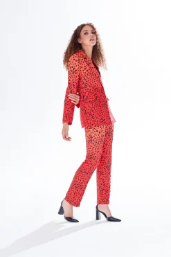 Outerwear^Liquorish Leopard Print Ombre Suit Blazer In Orange Multiorange