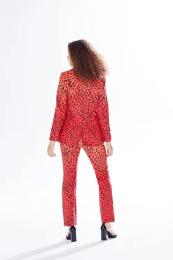 Outerwear^Liquorish Leopard Print Ombre Suit Blazer In Orange Multiorange