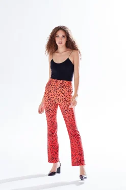 Trousers^Liquorish Leopard Print Ombre Suit Trousers Multiorange