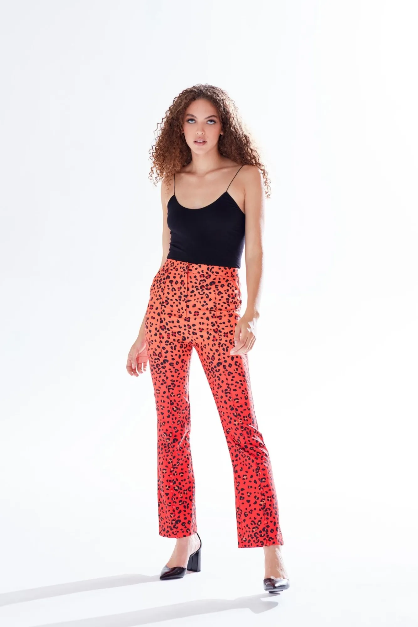 Trousers^Liquorish Leopard Print Ombre Suit Trousers Multiorange