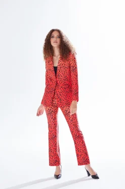 Trousers^Liquorish Leopard Print Ombre Suit Trousers Multiorange