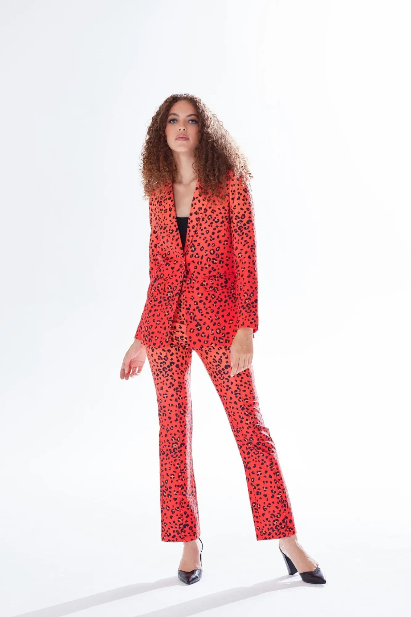 Trousers^Liquorish Leopard Print Ombre Suit Trousers Multiorange