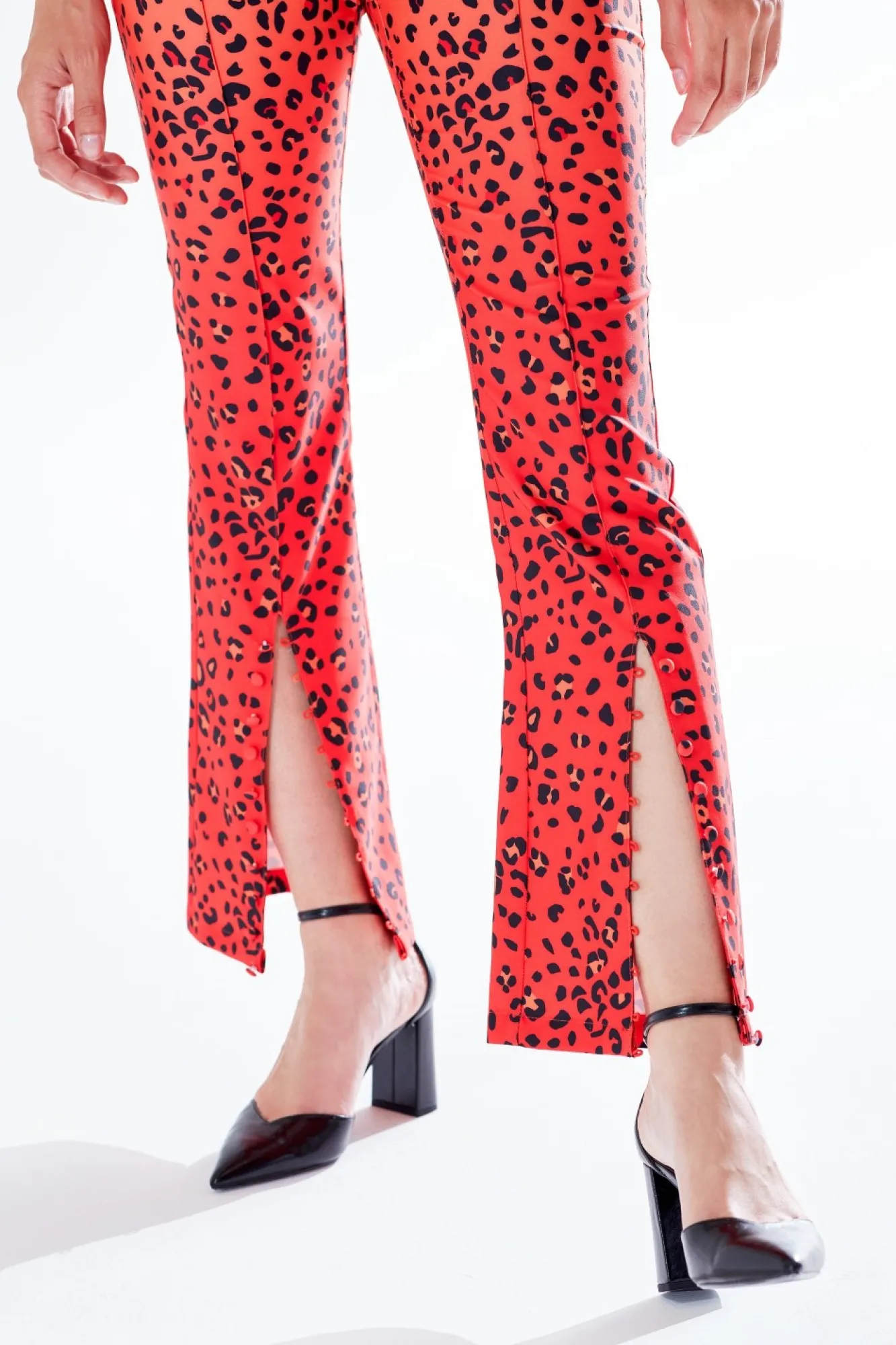 Trousers^Liquorish Leopard Print Ombre Suit Trousers Multiorange