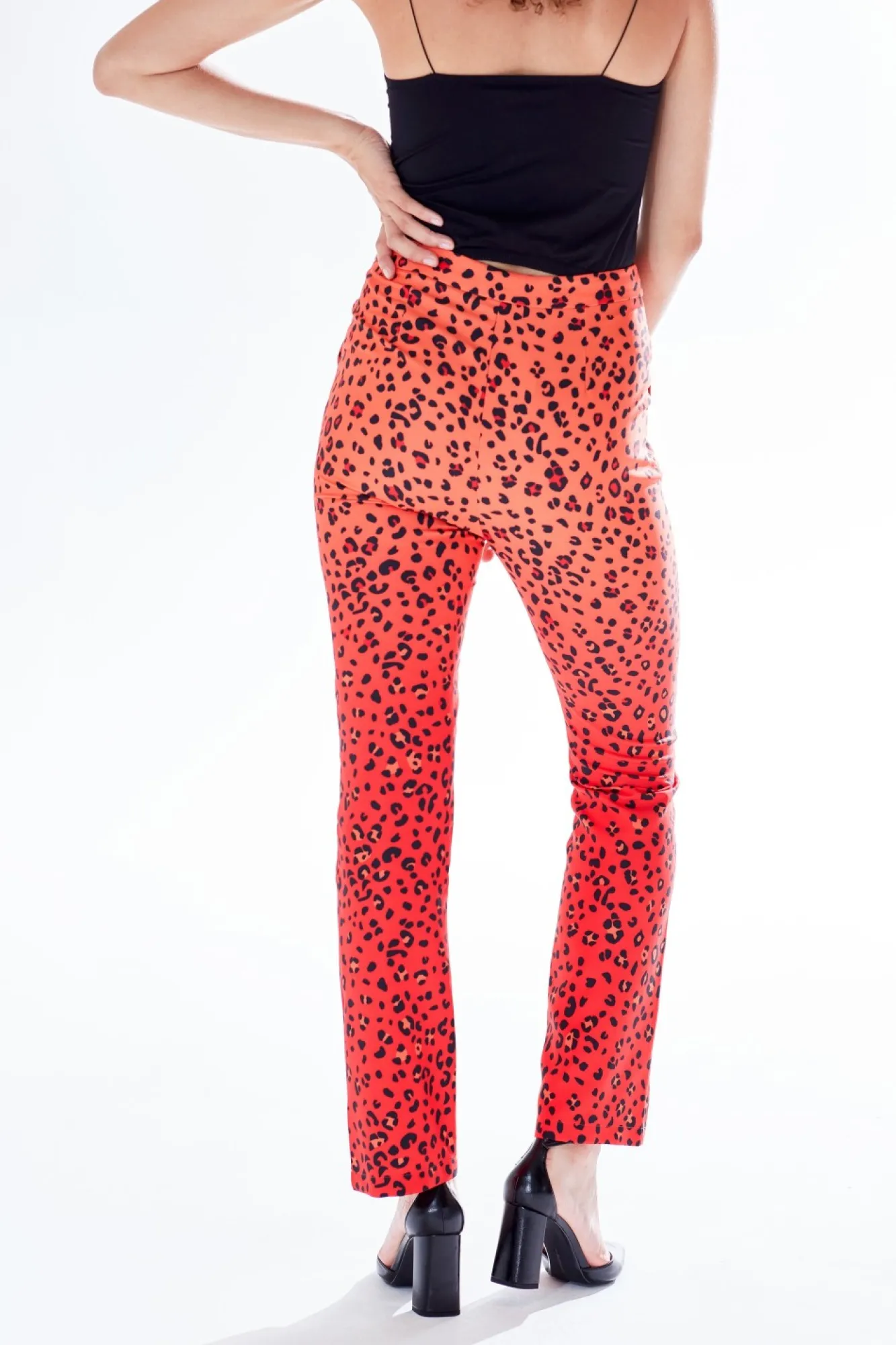 Trousers^Liquorish Leopard Print Ombre Suit Trousers Multiorange