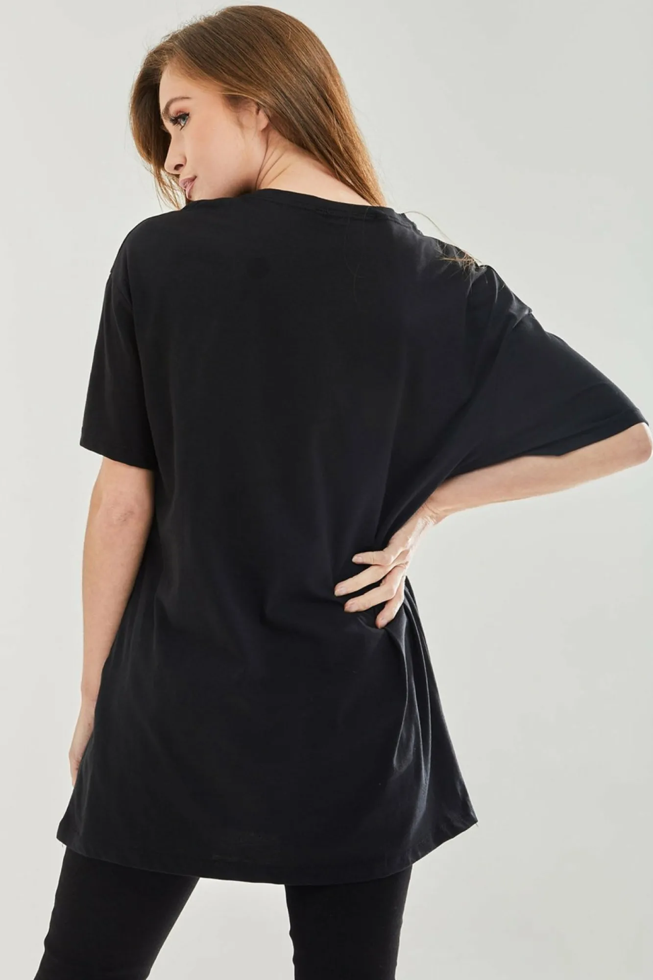 T-Shirts^Liquorish Llama Oversized T-Shirt In Black