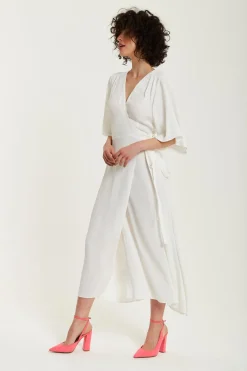 Midi Dresses^Liquorish Midi Wrap Dress In White