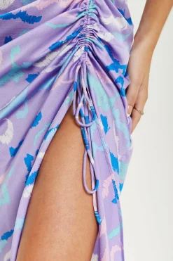 Midi Dresses^Liquorish Midi Wrap Dress With Abstract Zebra Print In Lilac