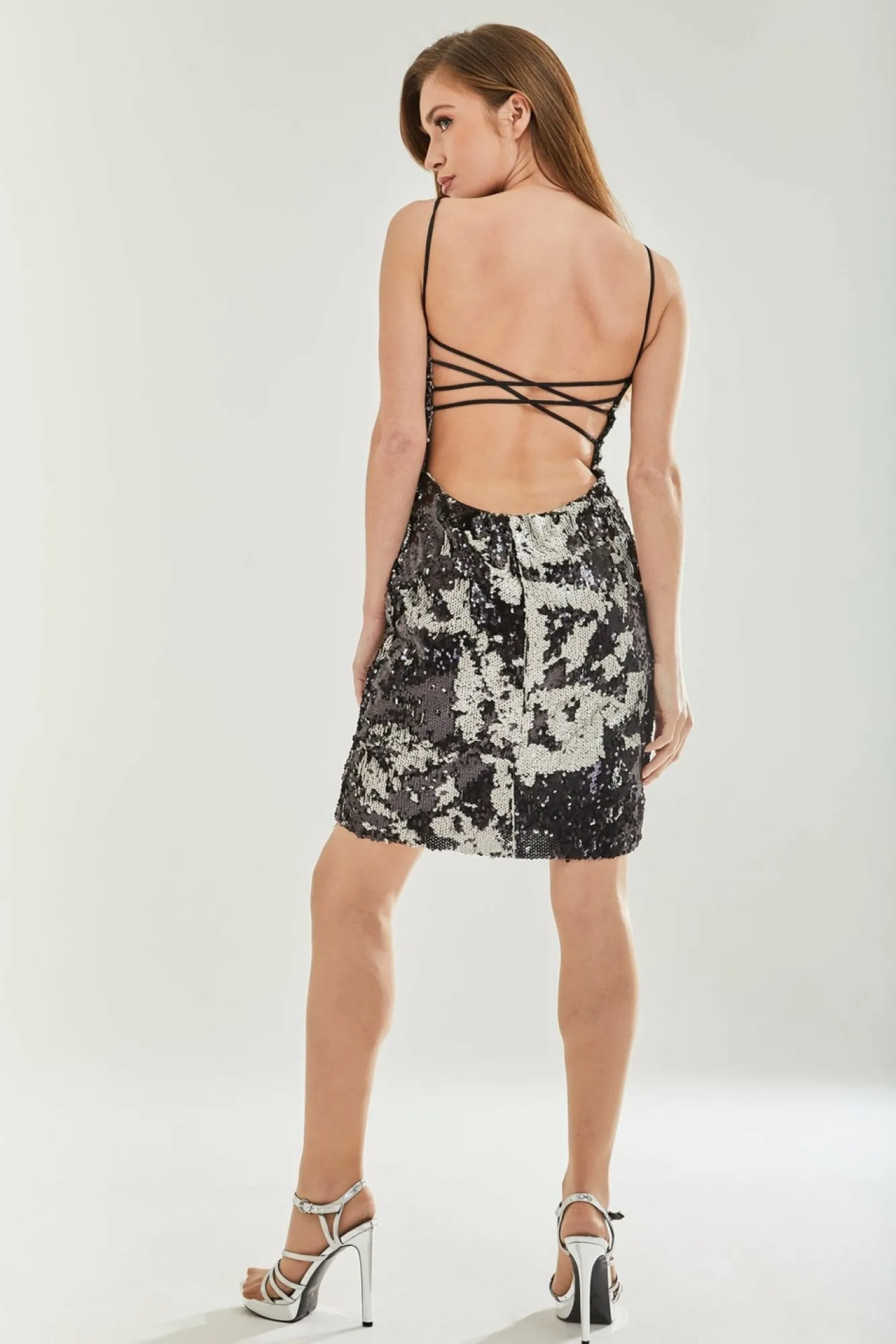 Mini Dresses^Liquorish Mini Sequin Dress With Open Back Multicolor
