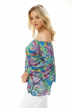 Blouses^Liquorish Off Shoulder Multicolour Top Multicolor