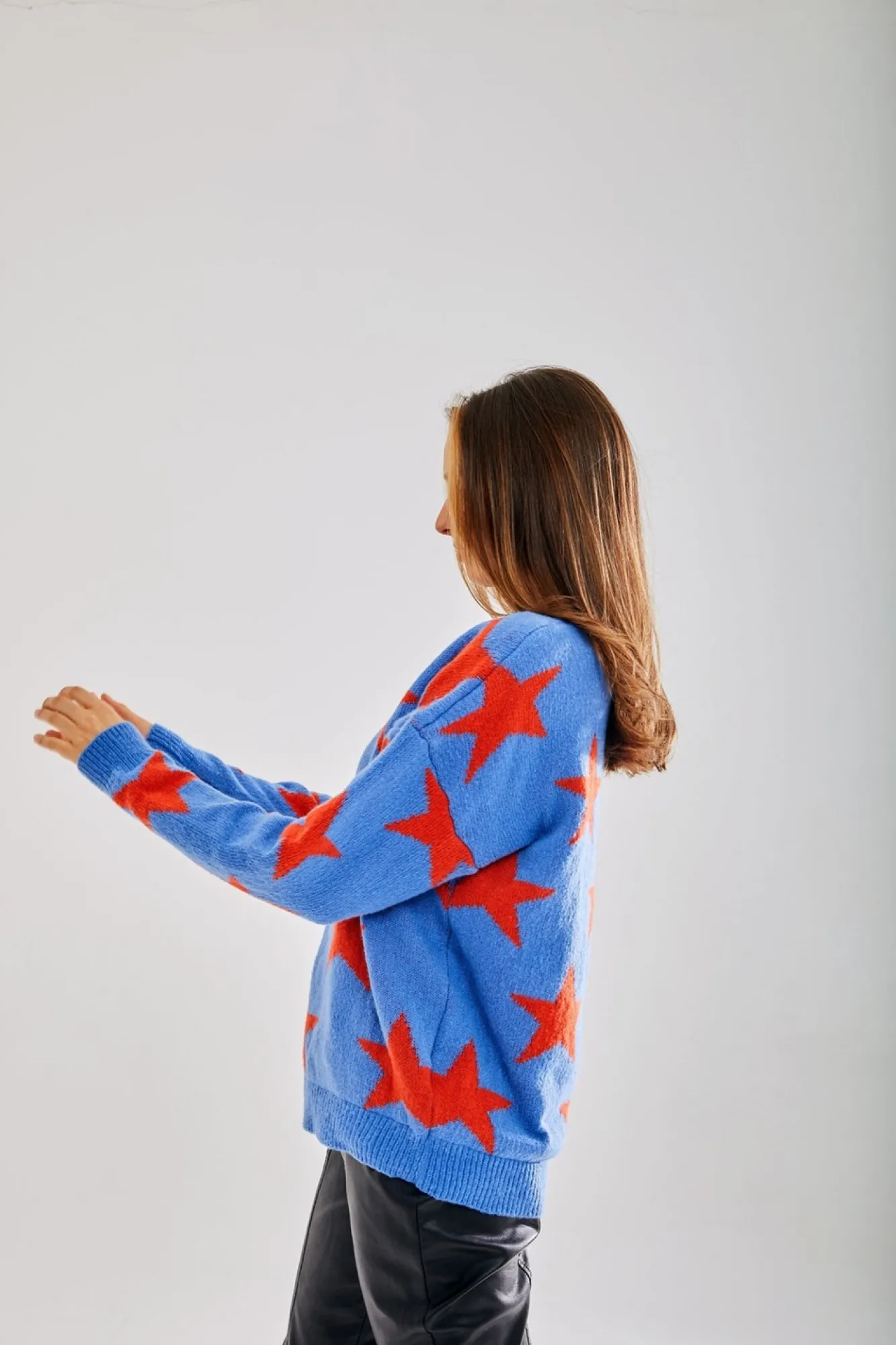 Jumpers^Liquorish Red Star Jumper In Blue