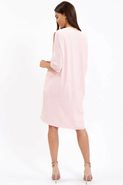 Mini Dresses^Liquorish Relaxed Fit Midi Dress With Pockets Pink
