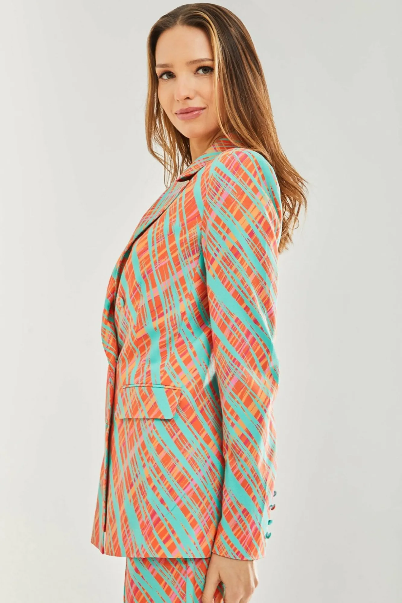 Outerwear^Liquorish Scribble Print Blazer Orange