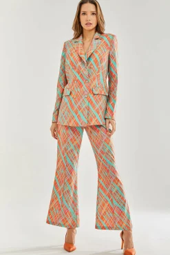 Outerwear^Liquorish Scribble Print Blazer Orange