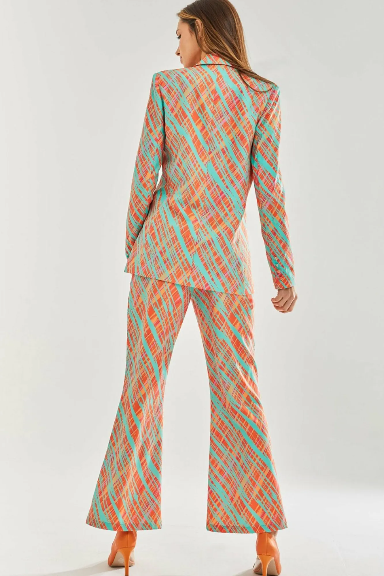 Outerwear^Liquorish Scribble Print Blazer Orange