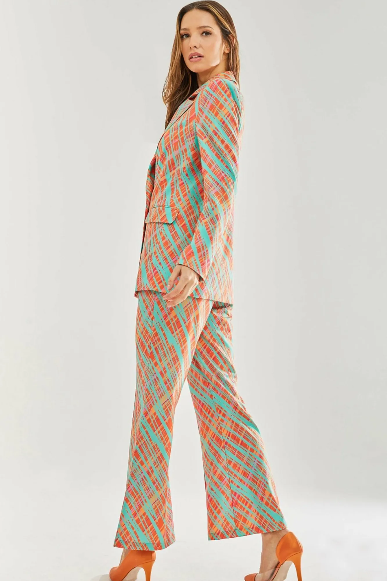 Outerwear^Liquorish Scribble Print Blazer Orange