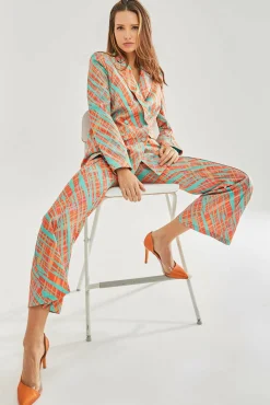 Outerwear^Liquorish Scribble Print Blazer Orange