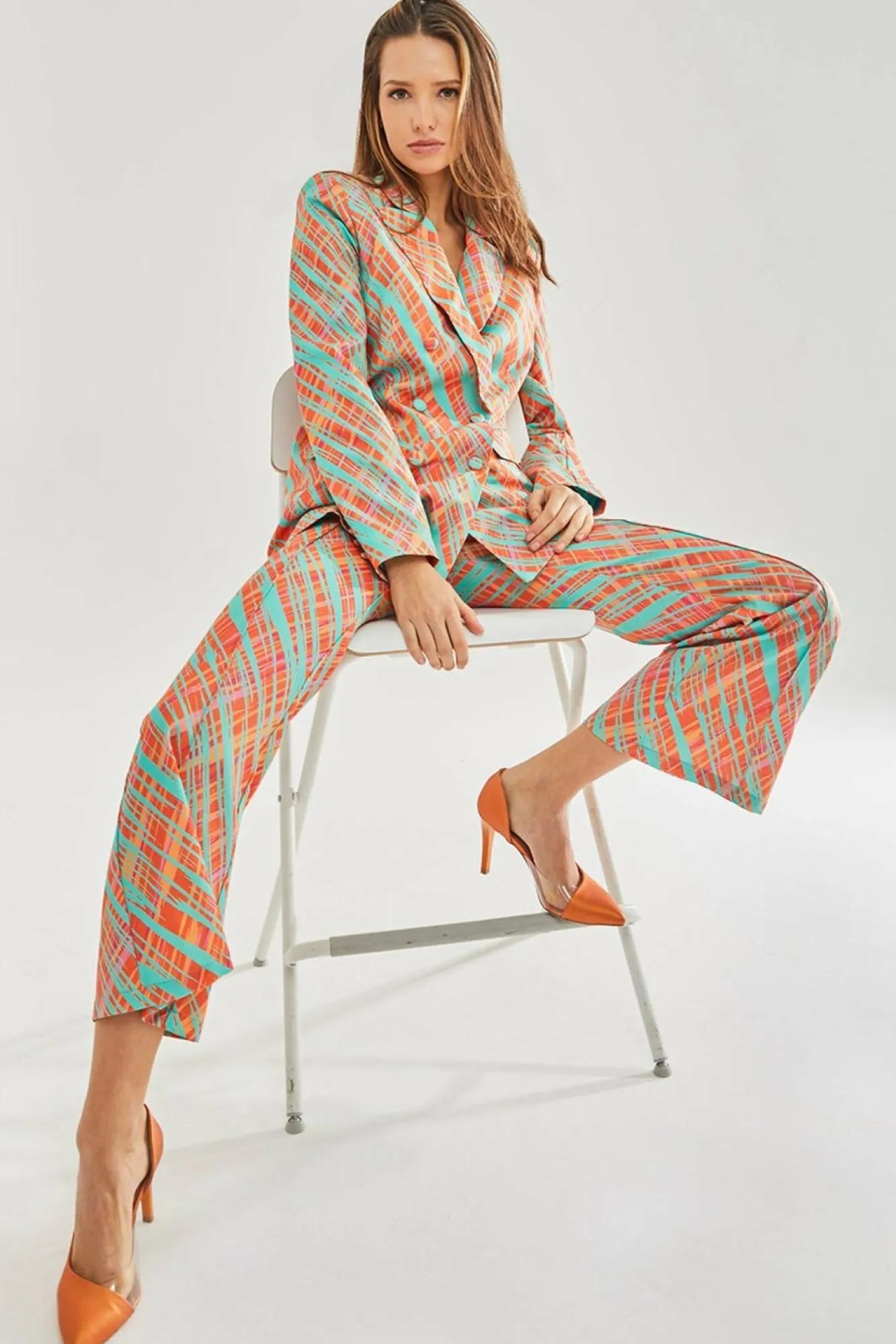 Outerwear^Liquorish Scribble Print Blazer Orange