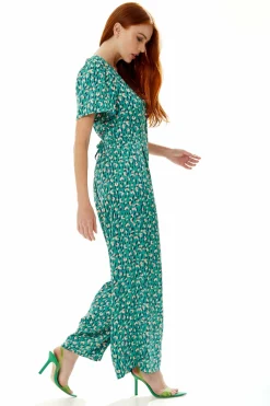 Jumpsuits^Liquorish Stroke Print Jumpsuit In Green