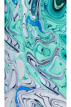 Midi Dresses^Liquorish Turquoise Marble Print Midi Wrap Dress Blue