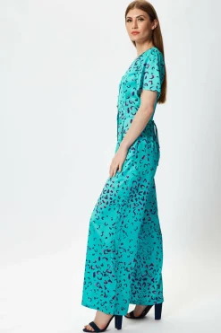 Jumpsuits^Liquorish Wide Leg Jumpsuit In Animal Print Blue
