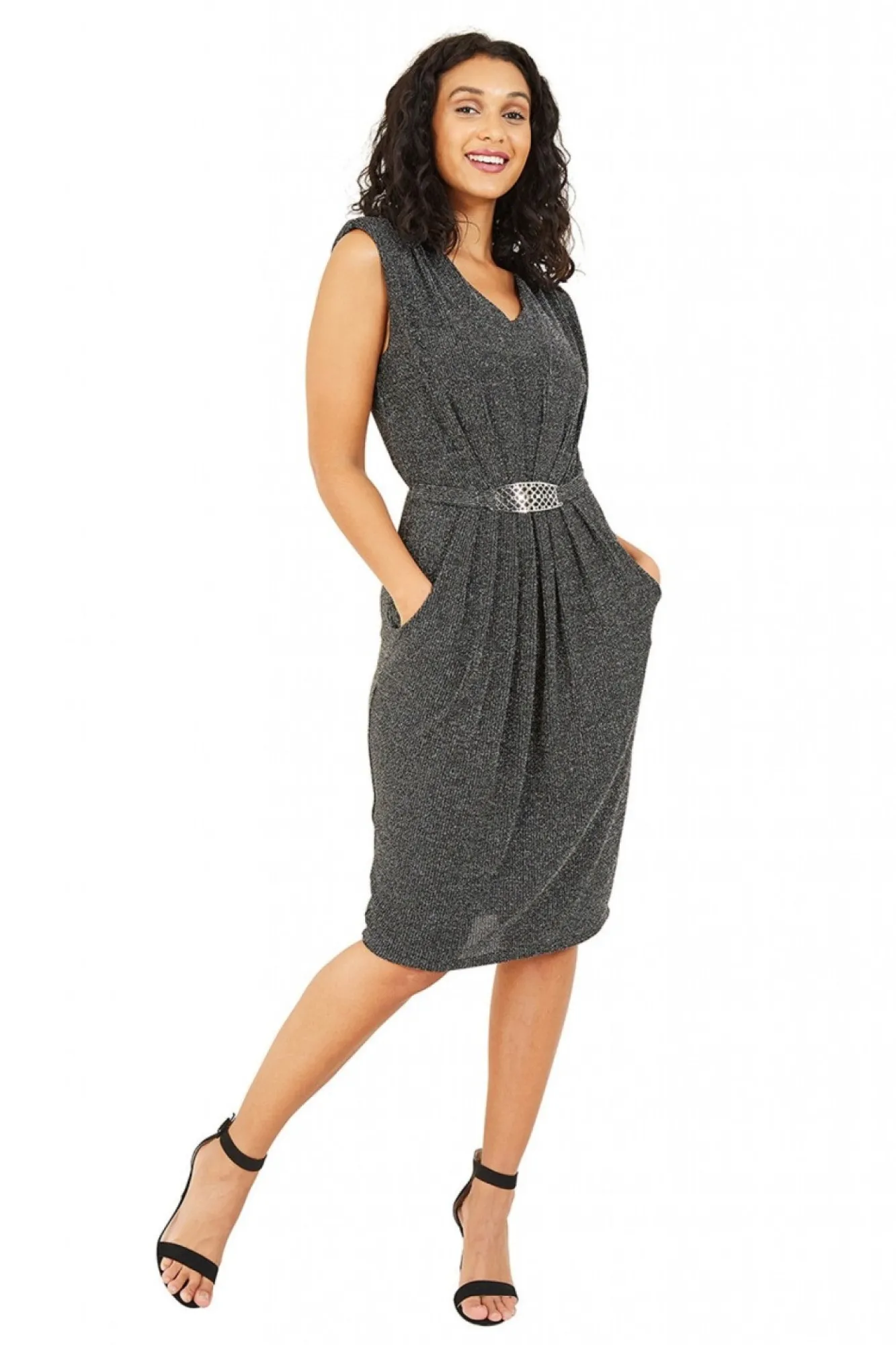 Mini Dresses^Mela London Belted Bodycon Dress Silver