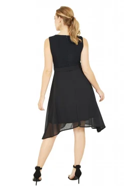 Mini Dresses^Mela London Blue Sparkle Dress With Woven Skirt Black