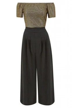 Jumpsuits^Mela London Gold Bardot Pocket Jumpsuit Black