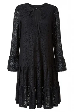 Mini Dresses^Mela London Lace Smock Dress Black