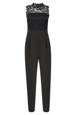 Jumpsuits^Mela London Lace Stretch Fitted Jumpsuit Black