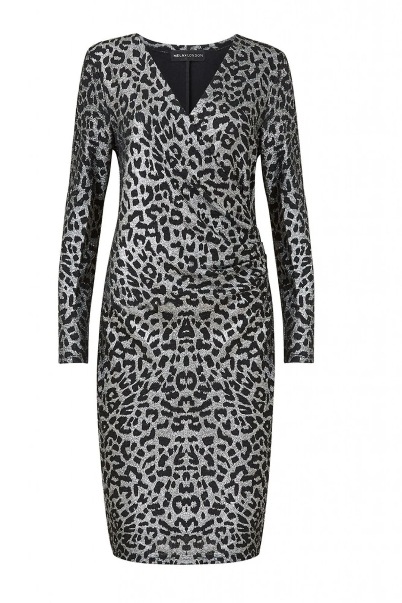 Midi Dresses^Mela London Leopard Print Bodycon Midi Dress Silver