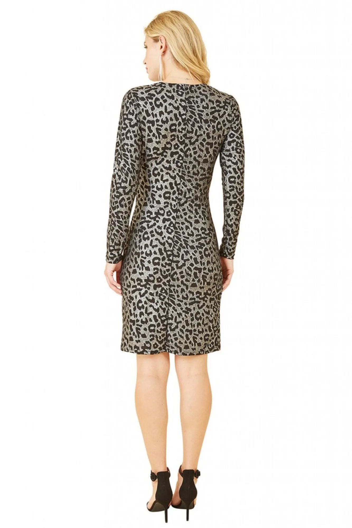 Midi Dresses^Mela London Leopard Print Bodycon Midi Dress Silver