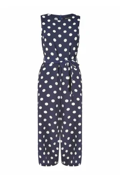 Jumpsuits^Mela London Polka Dot Culotte Jumpsuit Navy