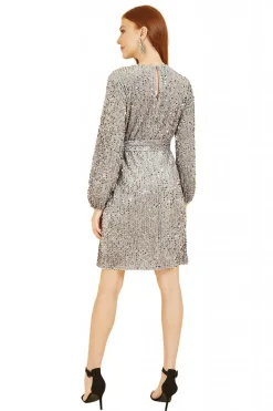 Mini Dresses^Mela London Sequin Smock Dress Silver